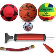 Aesco Aee® Mini Futbol Topu + 3’lü Mini Pompa Seti – Indoor Outdoor Dayanıklı Hentbol Topu Şişirme Pompalı Set (Karışık Renk ve Model) (Hentbol (Mini Futbol Topu))