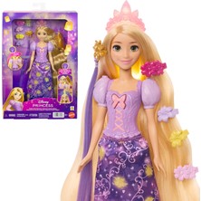 Aesco Mattel Işıklı Saçlarıyla Disney'nin Karmakarışık Filminden Ilham Alan Mattel Disney Prensesi Rapunzel Bebek, 4 Parlayan Ayrıntı, Pascal Figürü ve 7 Saç Şekillendirme Aksesuarı, JHL46