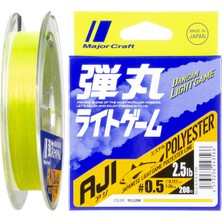 Aesco Major Craft Dangan Light Game Polyester Misina DLG-A-0.5/0.117MM/2.5LB/1.26KG/200MT Sarı