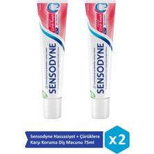 Aesco Sensodyne Hassasiyet + Çürüklere Karşı Koruma Diş Macunu, 75ML x 2 Adet