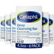 Aesco Cetaphil Bar Soap, Deep Cleansing Face And Body Bar, Pack Of 6, For Dry To Normal, Sensitive Skin, Soap Free, Hypoallergenic, Paraben Free, Fragrance Free, Removes Makeup, Dirt And Oil