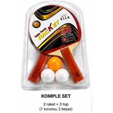 Aesco Yıle Monarty Masa Tenisi Raketi Seti, 2'li Raket ve 3 Top, Pvc Ambalaj, Allround Stil