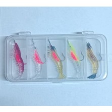 Aesco Delitay Balıkçılık Captain 3062 Silikon Karides 5.5cm Suni Yem 5'li Kutu Renk:mix