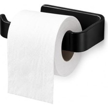 Die Grup Banyo Tuvalet Kağıtlığı, Mat Siyah Renk, Yapışkanlı ve Vidalı Montaj