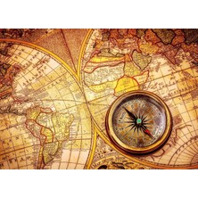 Aesco Nova Puzzle 1000 Parça Eski Dünya Haritası ve Pusula