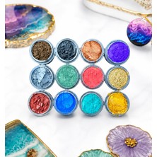 Aesco 12LI Epoksi Reçine Mini Toz Pigment Boya Seti, Mum Boyası, Beton Boyası, Kokulutaş Boya - A3