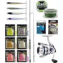 Aesco Yekoutdoor Fireworm Lrf Seti Okuma Wave Up Spin 198CM 0.5-6gr 2 Parça Olta Kamışı&okuma ARIA-1000A Olta Makinesi