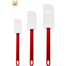 Aesco Siliconly 3'lü Spatula Set- Polikarbon Isıya Dayanıklı, Kırılmaz, Yanmaz,yapışmaz Silikon Uçlu Spatula