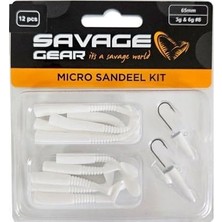 Aesco Savage Gear Lrf Micro Sandeel Kit 12 Adet(1+1.5+5) White