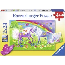 Aesco Ravensburger 2X24 Parçalı Puzzle Gökkuşağı Atları