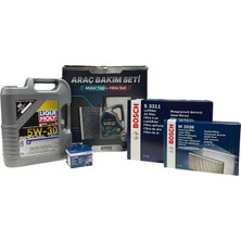 Aesco Netex Premium Bakım Seti Renault Clio Symbol 1390CC Benzin 75PS Model Yılı (2003-2009) (Liqui Moly Special Tec F 5W30 Motor Yağı, Bosch S3311 Hava Filtresi, M2039 Kabin Filtresi, P3336 Yağ Filtresi)