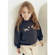 Mayoral  Siyah Kız Çocuk Desenli Sweatshirt 4407