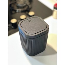 Marsel Dizayn Çöp Kutusu V2 Masaüstü - Mutfak - Banyo - Açılır Kapanır - Siyah - 15CM