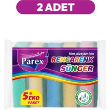 Die Grup Parex Rengarenk 5'li Düz Sünger Ikili Paket