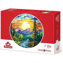 Aesco Art Puzzle Camdan Alpler 570 Parça Round Puzzle
