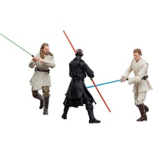 Aesco Hasbro Star Wars Black Series Qui-Gon Jinn, Darth Maul, Obi-Wan Kenobi Aksiyon Figür Seti (The Phantom Menace)