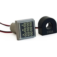 Aesco 3'lü Volt Amper Hertz Ölçüm Voltmetre AC60-500V 0-100A 20-75Hz