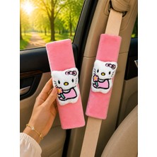 Aesco Hello Kıty Pembe Emniyet Kemeri Aksesuarı - Emniyet Kemeri Kılıfı - Araç Emniyet Kemeri Omuz Koruyucu 1 Adet