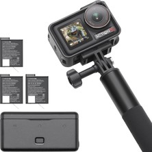 Aesco Djı Osmo Action 5 Pro Adventure Combo, 1/1,3 Inç Sensörlü Aksiyon Kamerası 4k, 3 Pilli 12 Saat Uzatılmış Pil Ömrü, Sabitleme, Çift OLED Dokunmatik Ekran, Seyahat Için Mini Aksiyon Kamerası, Vlog
