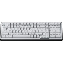 Die Grup Coverzone Kablolu Profesyonel Oyuncu Klavyesi, Monoblok Alüminyum Kasa, 104 Tuş Full Size Düzen, Beyaz Işıklı Aydınlatma, Gift Switch, USB Kablolu Plug & Play Klavye | Ajazz (AC100 - Beyaz)