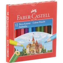 Aesco Faber-Castell Karton Kutu Boya Kalemi, 12 Renk, Yarım Boy, Parlak ve Canlı Renkler, Örtücü Etki, Uç Kırılmasına Karşı Dayanıklılığı Artıran Özel Yapıştırma Sistemi