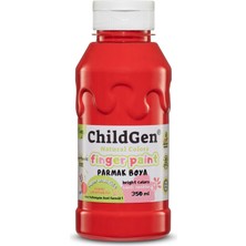 Die Grup Childgen Süper Yıkanabilir Parmak Boya 350 ml Şişe Kırmızı