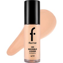Die Grup Flormar Invisible Cover Hd Hafif Yapılı Yarı Parlak Bitişli SPF30 Fondöten