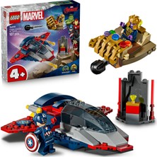 Aesco LEGO ǀ Marvel Kaptan Amerika, Thanos'a Karşı 76319 – 4 Yaş ve Üzeri Süper Kahraman ve Uzay Gemisi Hayranı Çocuklar Için Eğlenceli Oyunlar Sunan Minifigürlü Yapım Seti, Harika Hediye Fikri (107 Parça)