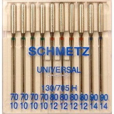 Aesco Schmetz Dikiş Makinesi Iğneleri: 10 Evrensel Iğne, Standart Iğne, Iğne Kalınlığı 70/10-90/14, Dikiş Seti, 130/705 H, Her Standart Ev Dikiş Makinesinde Kullanılabilir