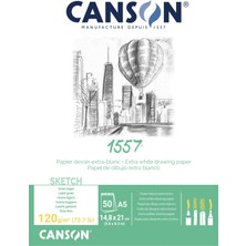 Die Grup Canson 204127407 1557 Çizim ve Eskiz Kağıdı, A5, Saf Beyaz