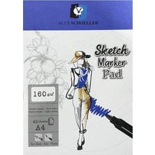 Die Grup Alex Schoeller A4 160 Gr. 40 Yp. Sketch-Marker Pad ALX-936