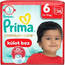 Die Grup Prima Külot Bebek Bezi Premium Care 6 Numara 28 Adet