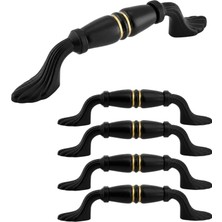 Die Grup (5 Adet) Nero Porselen Siyah Gold Kulp 96 mm 9.6 cm Mobilya Çekmece Dolabı Dolap Kapak Kulb Kulpu