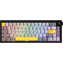Die Grup Coverzone Ajazz AK650 Kablosuz Mekanik Klavye 3 Modlu Tft Ekranlı Hot-Swap-65 Tuşlu Rgb Siyah/dream Switch
