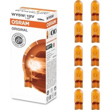 Aesco Osram 2827 WY5W T10 Dipsiz Turuncu Ampul 12V 5W 10 Adet
