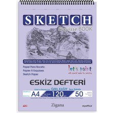 Die Grup Zigana A4 Spiralli Eskiz Defteri – 50 Yaprak, 120 gr Çizim Bloknotu, Sanat Defteri