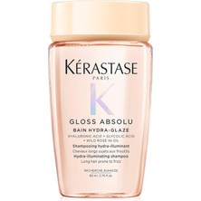 Die Grup Kérastase Gloss Absolu Hydra-Glaze Şampuan, Uzun Saçlar Için Aydınlatıcı Şampuan, Glikolik Asit, Hyaluronik Asit ve Yabani Gül Içeriği, 80 ml