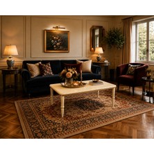 Fami Home Berlin Gold Detaylı Krem Orta Sehpa Ahşap Ayaklı Modern Salon Sehpası