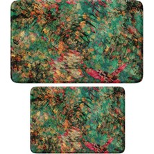 Die Grup Sevimli Tasarımlı Mikrofiber 2'li Takım Banyo Paspası, Kaymaz Taban, Makinede Yıkanabilir (40X60_50X80)
