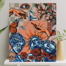 Aesco Palmiye Hobi Sanat Sayılarla Boyama Tuval Seti Fırça Boya Dahil (Çıtalı) 40X50 cm - Rönesans