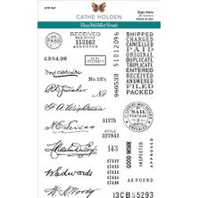 Aesco Spellbinders Sign Here By Cathe Holden Şeffaf Damga Seti