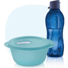 Aesco Tupperware Her An Yanımda Set - Kutup Gecesi Eco Şişe 500 ml ve Micro Oval Kap 775 ml Okyanus