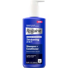Die Grup Rogaine Erkek Kalınlaştırıcı 2'si 1 Arada Şampuan + Saç Kremi, Biberiye Yağı Içeren Saç Kalınlaştırıcı Şampuan ve Saç Kremi, Keratin ve Sitrik Asit Saçları Görünür Şekilde Daha Kalın Bırakır,