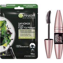 Die Grup Maybelline New York Lash Sensational Yelpaze Etkili Intense Black Maskara - Ekstra Siyah & Kömürlü Kağıt Yüz Maskesi Siyah Yosun Set