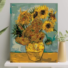 Aesco Palmiye Hobi Sanat Sayılarla Boyama Tuval Seti Fırça Boya Dahil (Çıtalı) 40X50 cm - Ayçiçekleri