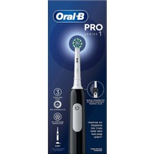 Oral-B Pro Serisi 1 Siyah Elektrikli Diş Fırçası, 1 Diş Fırçası Başlığı, Tasarımı