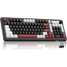 Die Grup Magegee GK960 Kablosuz Klavye, 98 Tuşlu Üç Modlu Bt/2.4g/kablolu Membran Oyun Klavyesi, Sayı Pedi ile Rgb Kremalı Klavye, Düğme Kontrolü, 4000MAH Pil - Beyaz ve Siyah