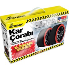 Aesco Automix Kutulu Kar Çorabı Small X-Treme Series | Küçük Araçlar Için Kış Lastik Koruyucu | Kar ve Buzda Maksimum Çekiş