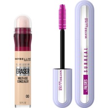 Die Grup Maybelline New York Instant Anti Age Eraser Kapatıcı - 00 Ivory & Falsies Surreal Maskara Makyaj Seti