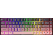 Die Grup Coverzone 65% Kablolu Hotswap Mekanik Oyun Klavyesi,68 Tuşlu Taşınabilir Anti-Ghosting Klavye,gökkuşağı Arkadan Aydınlatmalı Programlanabilir,ergonomik, Ajazz AK680 Pembe | Red Switch